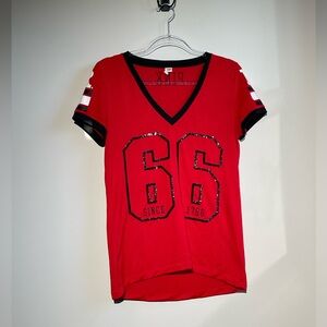 VS Pink Rutgers Sequin Red Jersey Medium